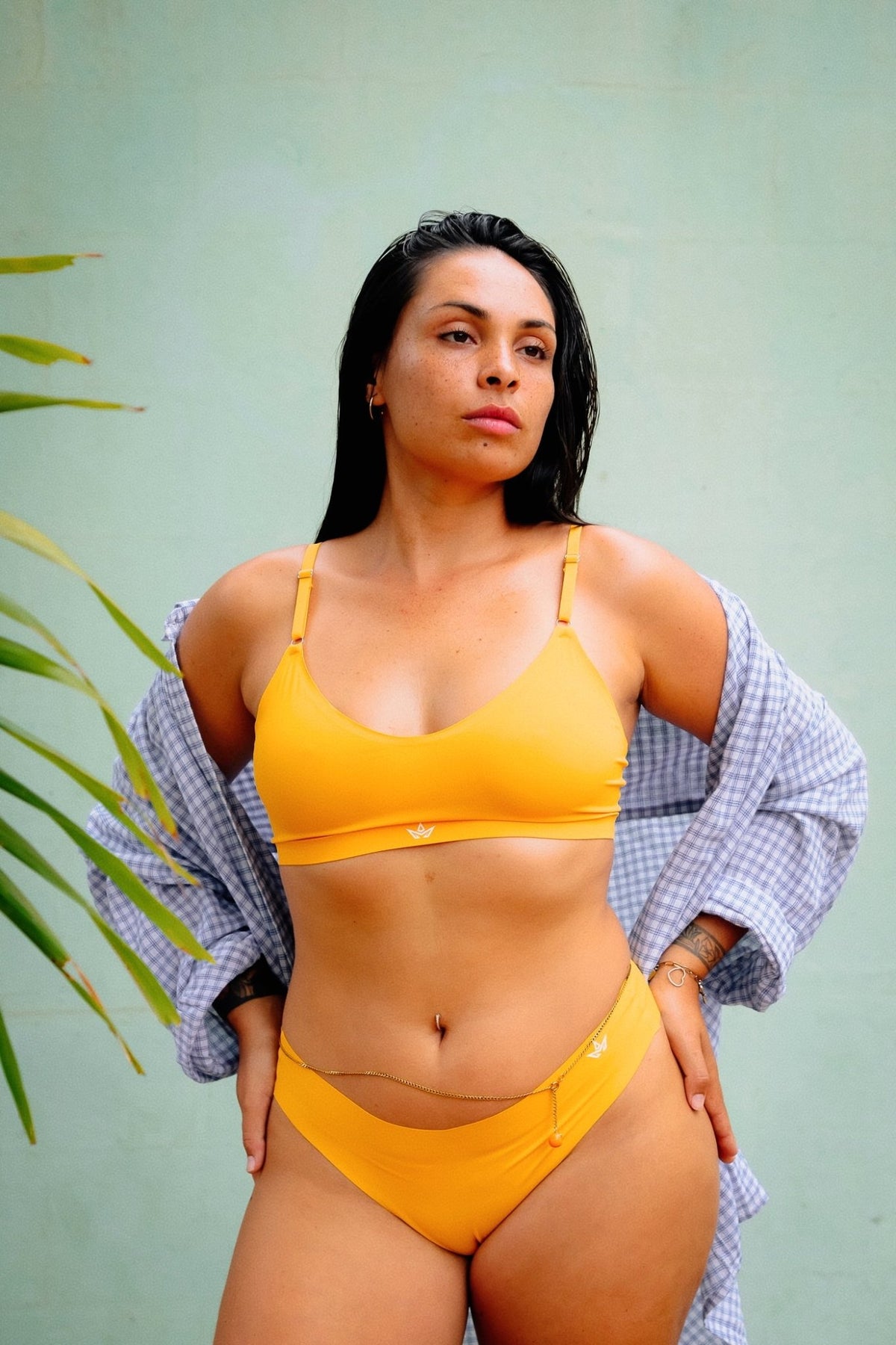 Tanga DAY2 jaune (mango) sans couture — MISSOUK, sous-vêtement confortable La Réunion